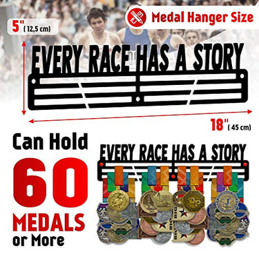 Every Race Has a Story — Medal Display Rack - Metallic Art